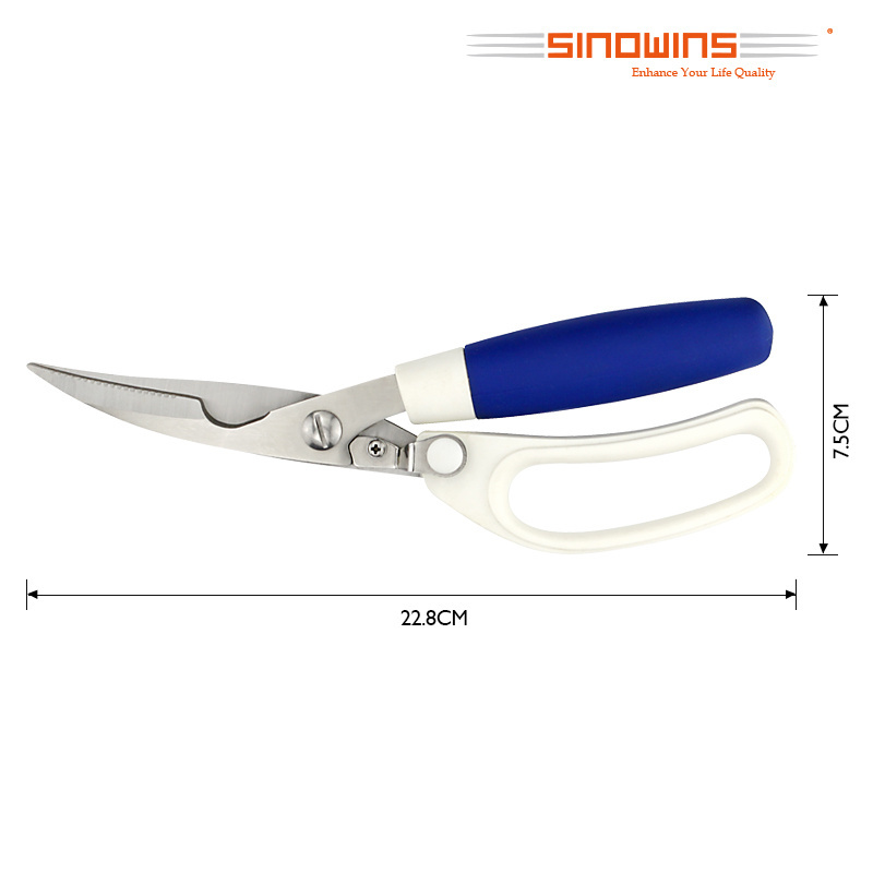 Multi-functional Heavy Duty Big Sizes Stainless Steel Chicken Bone Scissors Kitchen Shears