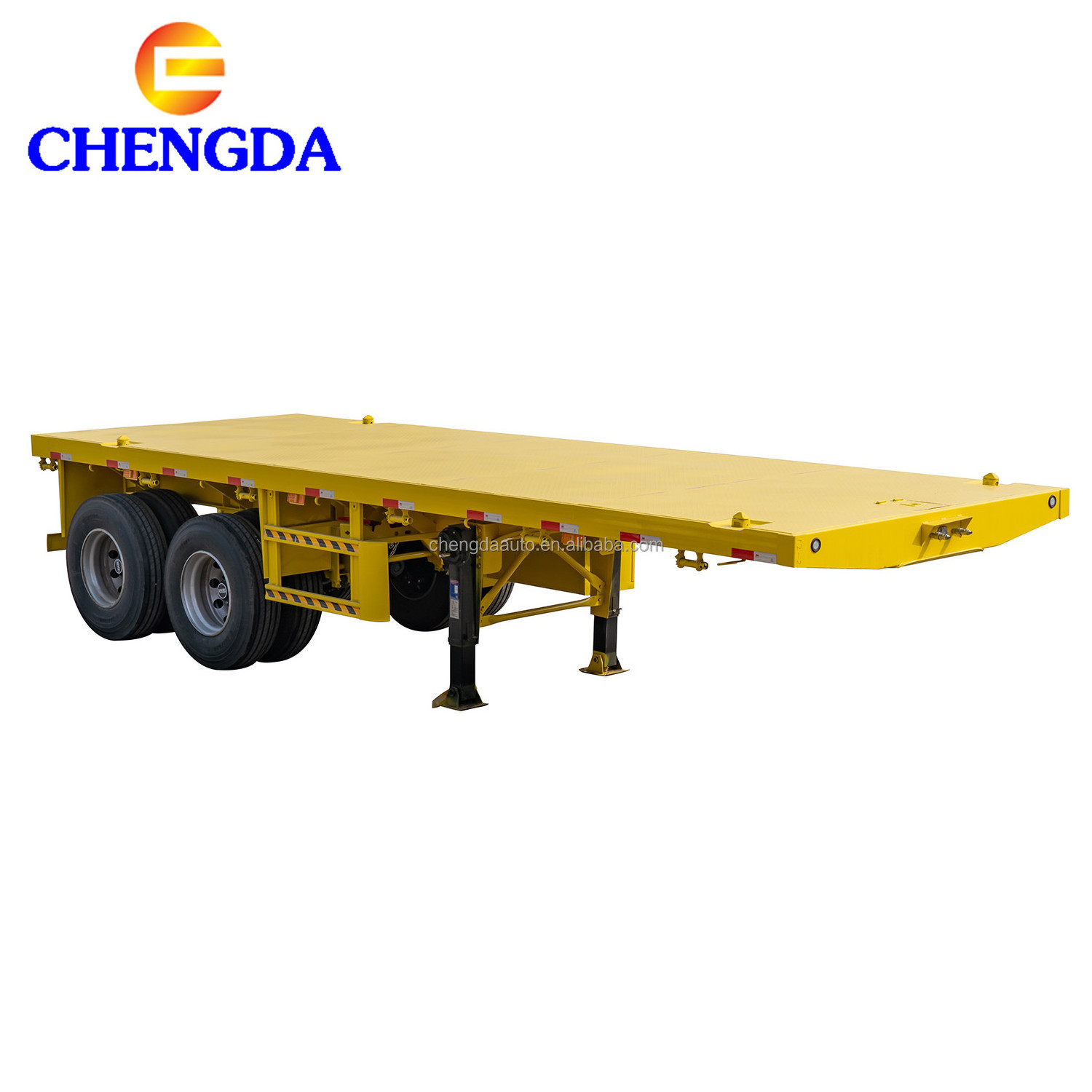 Best Price 20ft 40ft 2 Axle Flat Bed Truck Semi Trailer Flatbed Semi Trailer For Transporting