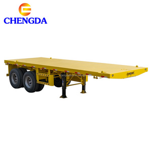 Best Price 20ft 40ft 2 Axle Flat Bed Truck Semi Trailer Flatbed Semi Trailer For Transporting