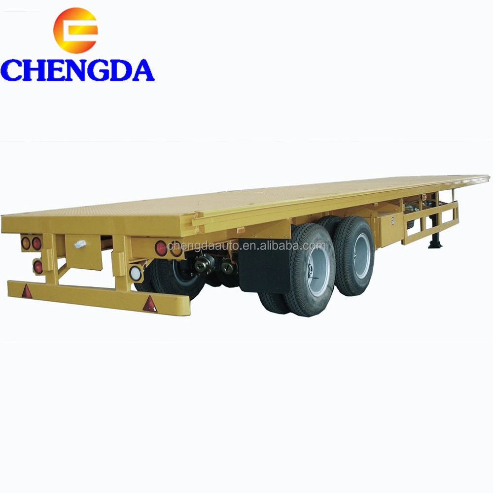 Best Price 20ft 40ft 2 Axle Flat Bed Truck Semi Trailer Flatbed Semi Trailer For Transporting