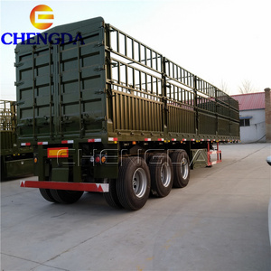 Factory Sale 3 Axle 60 Tons Fence Type Transport Cattle Livestock Stake Semi Trailer