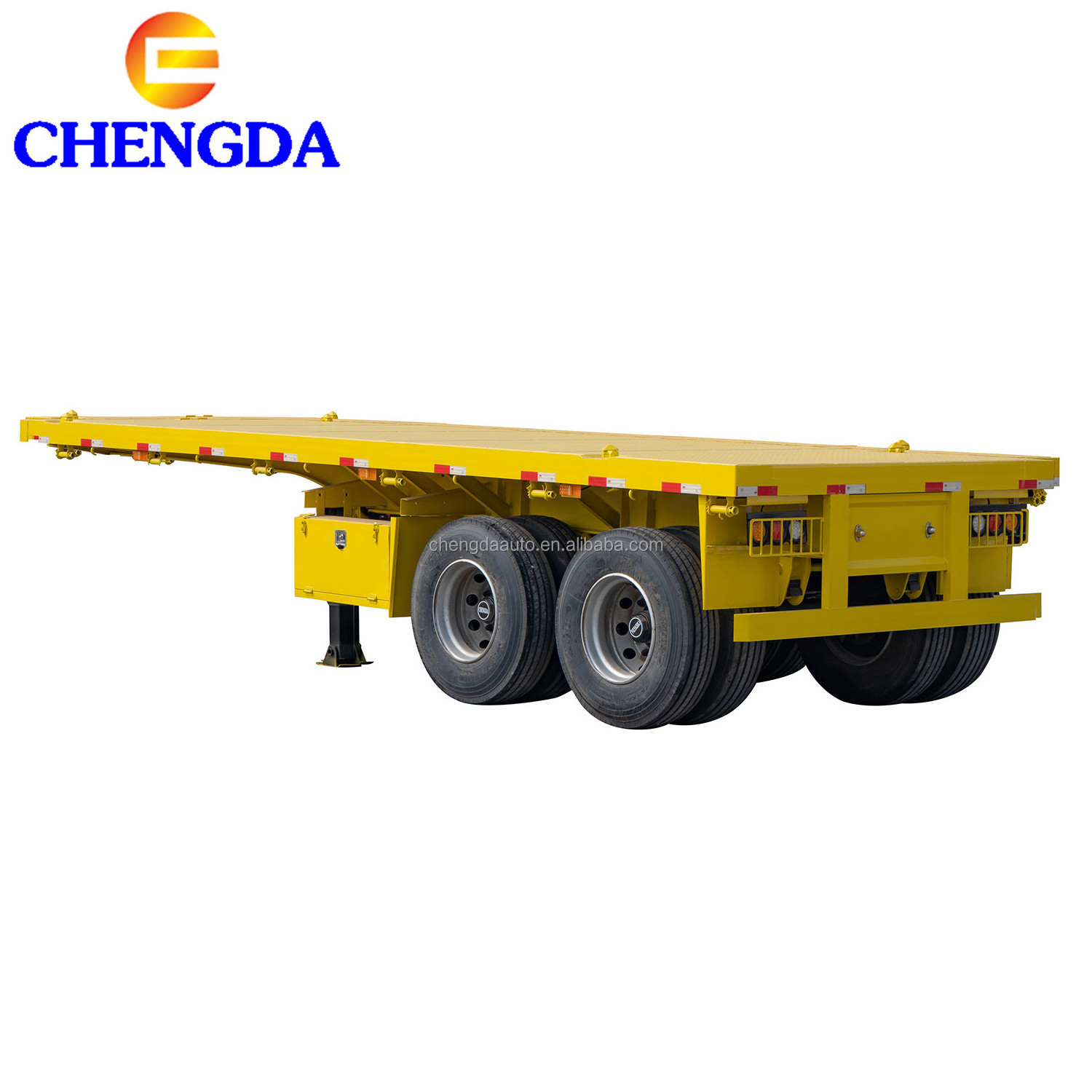 Best Price 20ft 40ft 2 Axle Flat Bed Truck Semi Trailer Flatbed Semi Trailer For Transporting