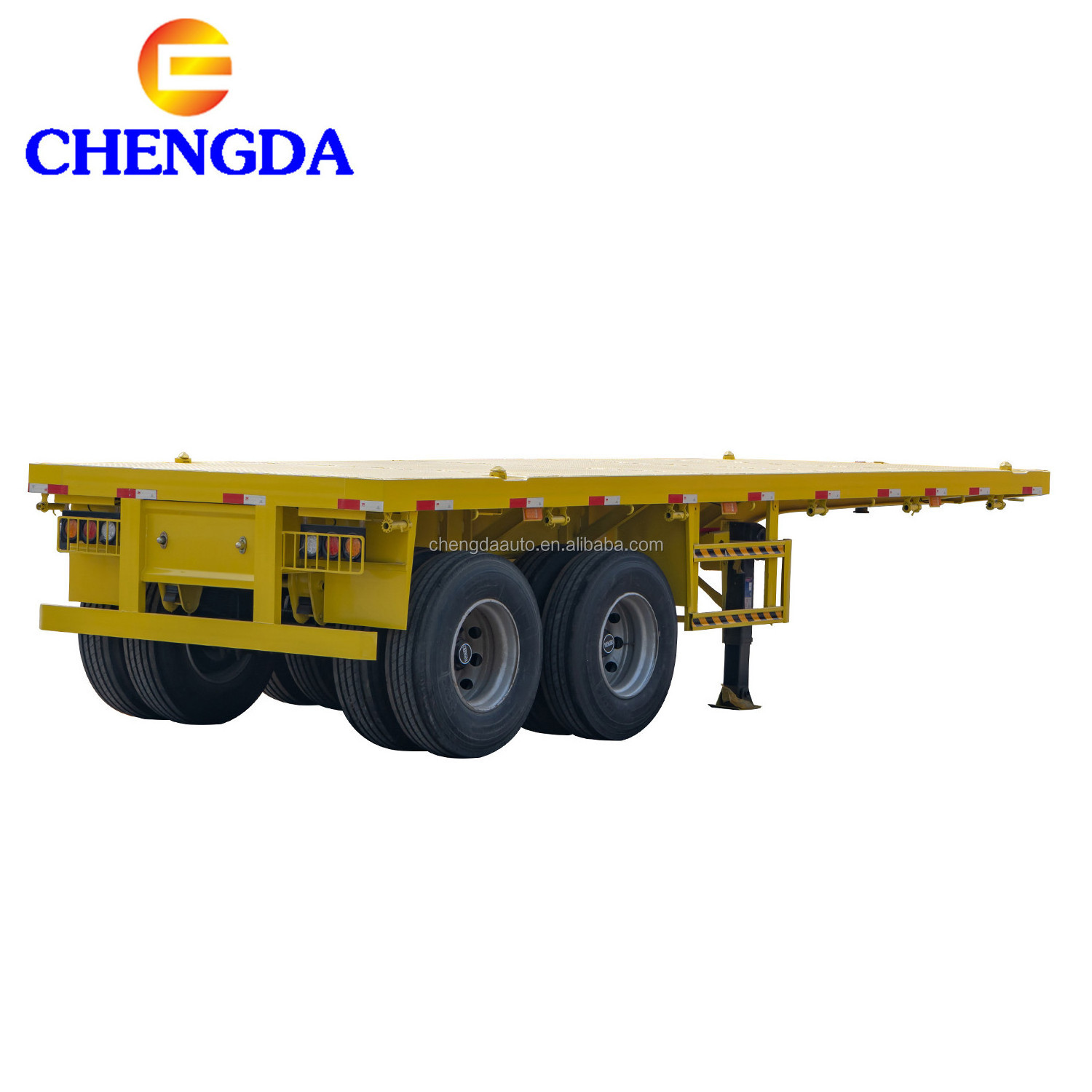 Best Price 20ft 40ft 2 Axle Flat Bed Truck Semi Trailer Flatbed Semi Trailer For Transporting