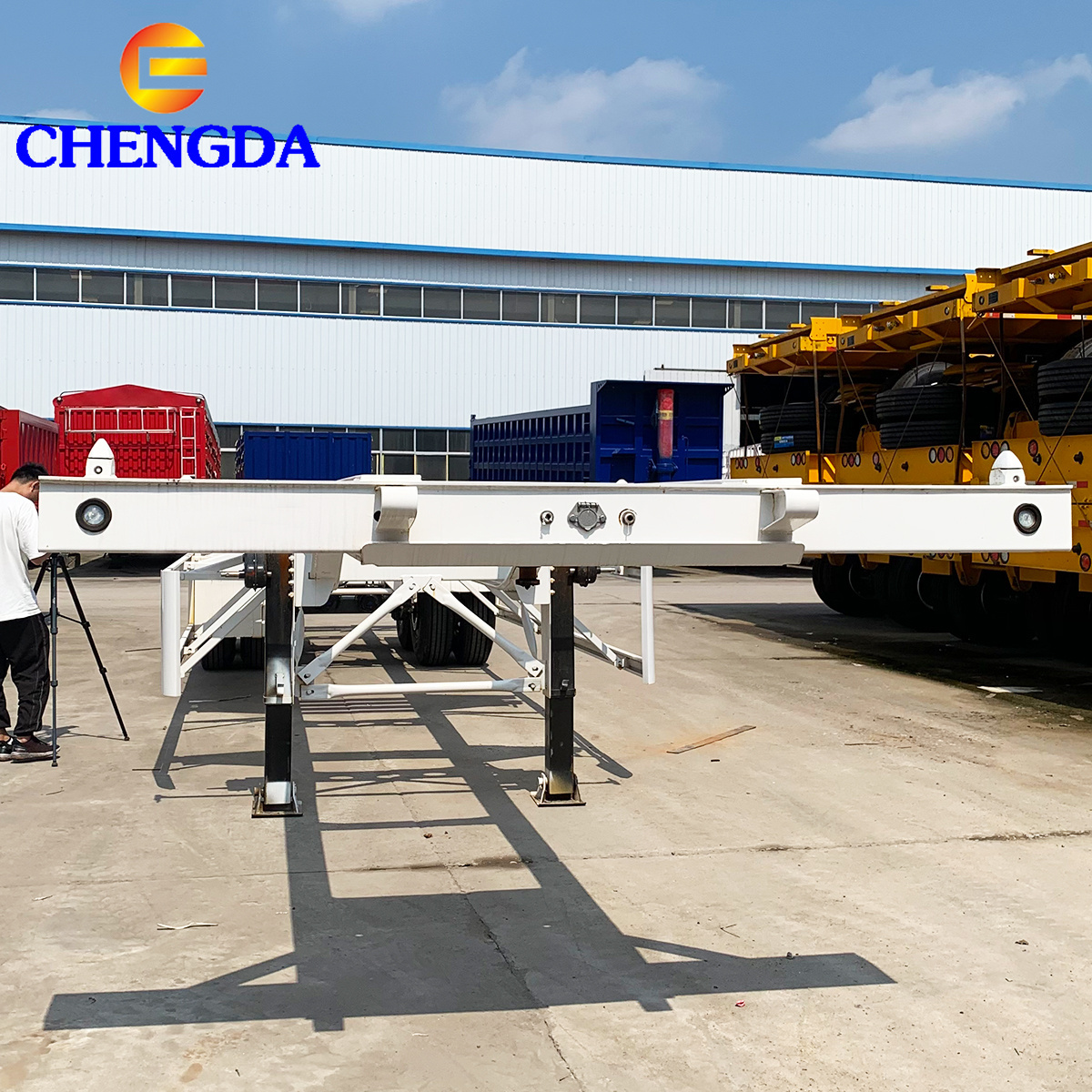 20ft 40Tons Skeleton Skeletal Container Semi Trailer 40ft Container Chassis For Sale