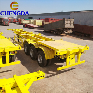 20 Feet To 40 Feet Extended Container Chassis 3 Axles Container Trailer Skeleton Semi Trailer Chassis