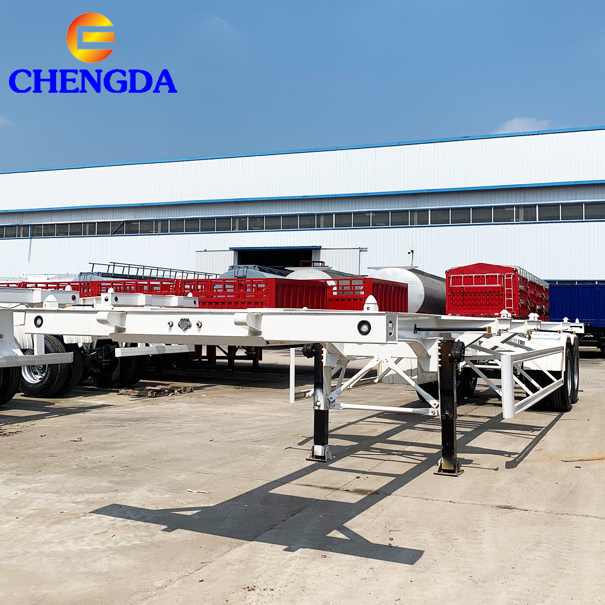 20ft 40Tons Skeleton Skeletal Container Semi Trailer 40ft Container Chassis For Sale