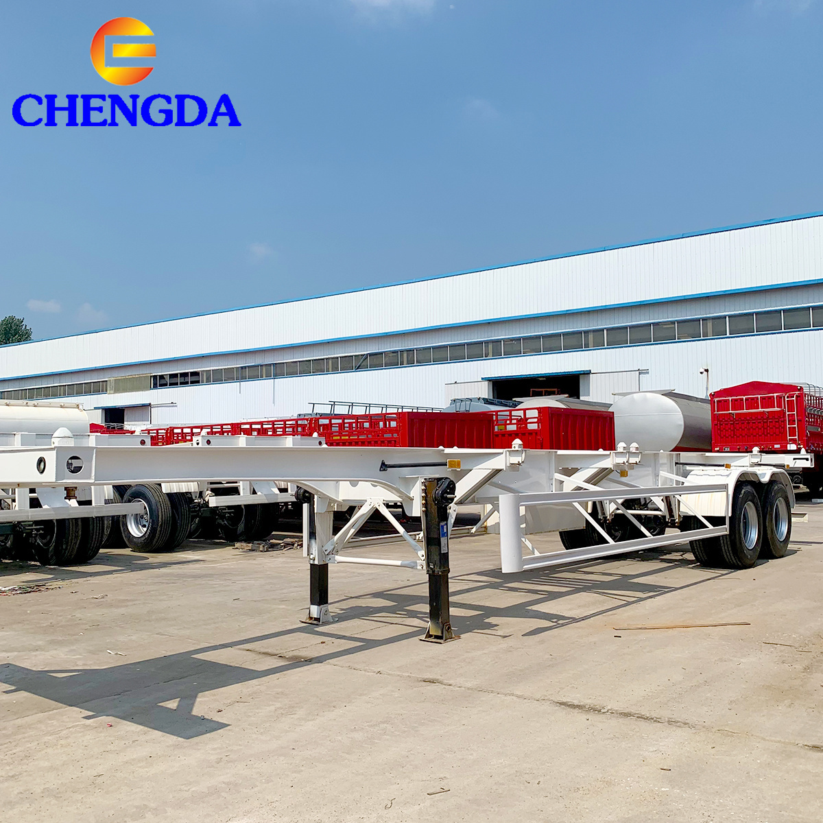 20ft 40Tons Skeleton Skeletal Container Semi Trailer 40ft Container Chassis For Sale