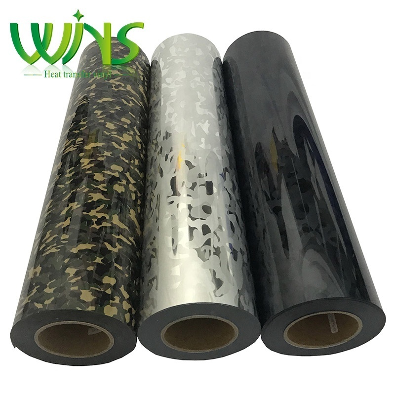 3d film htv rolls camouflage patterned heat transfer vinyl for clothing