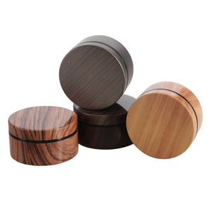 Wholesale New 2 layers plastic smoke grinder wood grain portable 55MM multi-color grinder