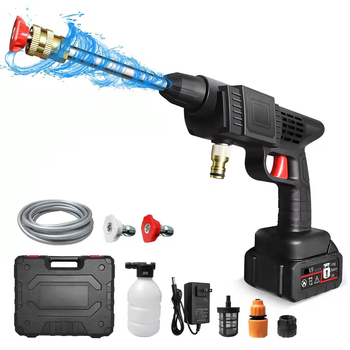 Wireless Portable High Pressure Car Washer sprayer 24V 48V Power lithium water gun