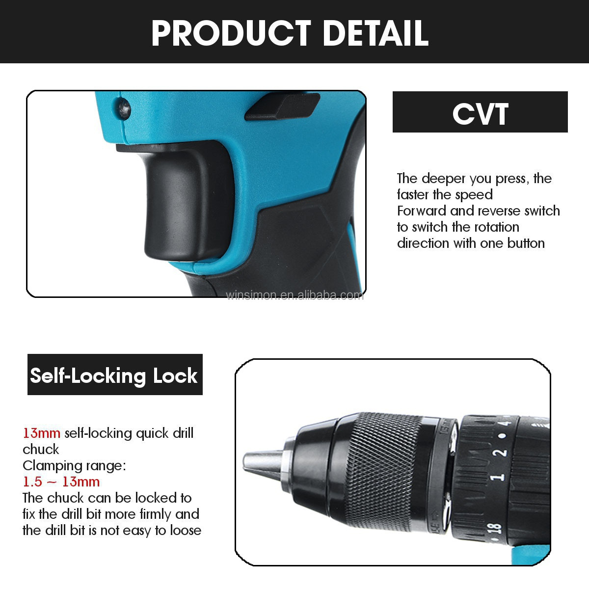 3 in 1 18V Brushless Electric Drill Wrench Screwdriver 1/2