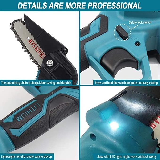 Hot Selling 4 Inch Battery 24V Powered Rechargeable Pruning Mini Cordless Chainsaw