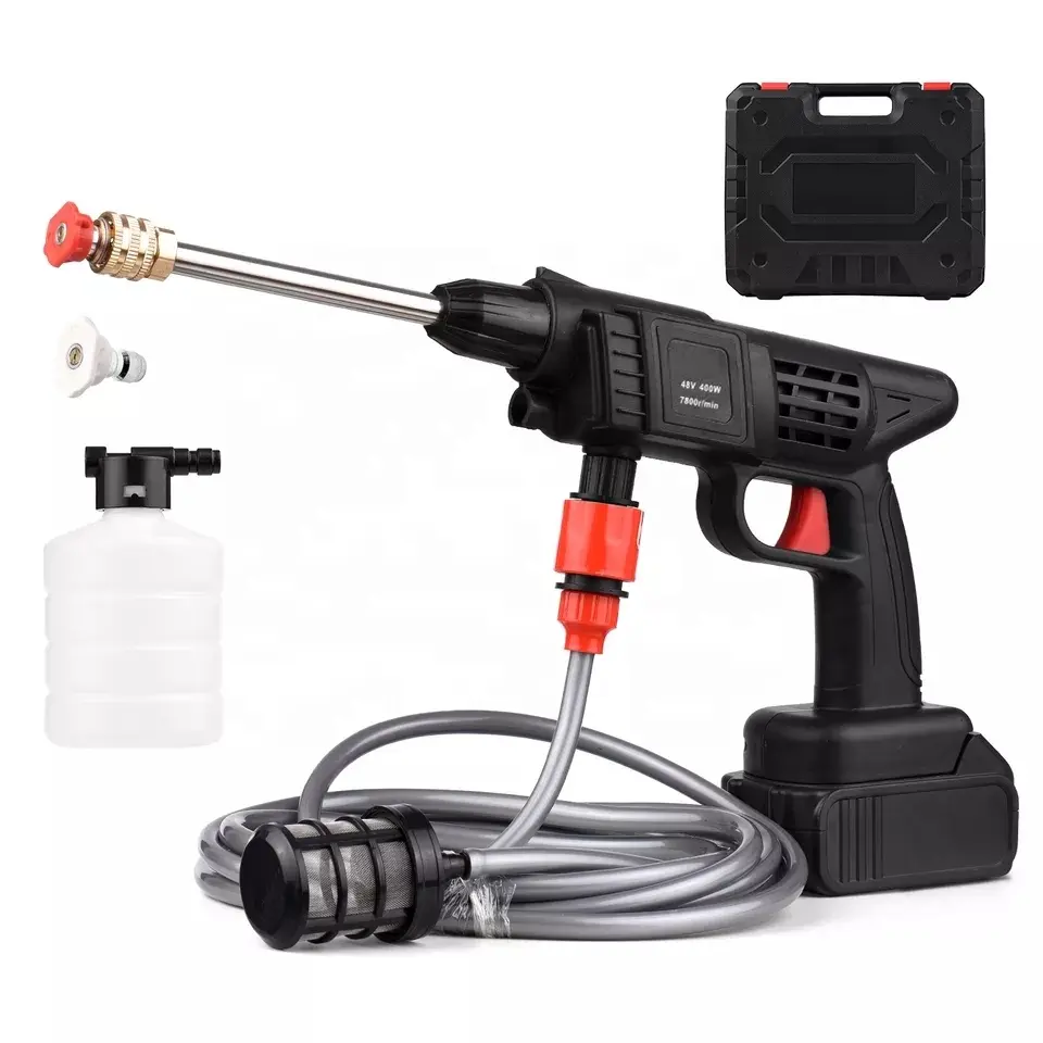 Cordless machine water gun 48v lithium car washing machine water spray gun car wash wireless