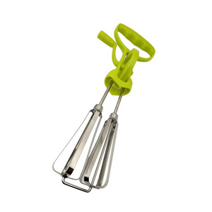 Household Handheld Stainless Steel Manual Egg Beater With Kitchen Gadgets Hand Crank Egg Mixer