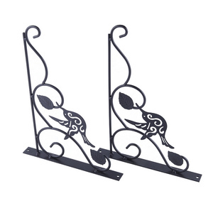 Iron Wall Bracket Decorative Hanging Iron Plant Hanger for Bird Feeders Hanging Plants Bracket 2 Pack Wall Planter Hook