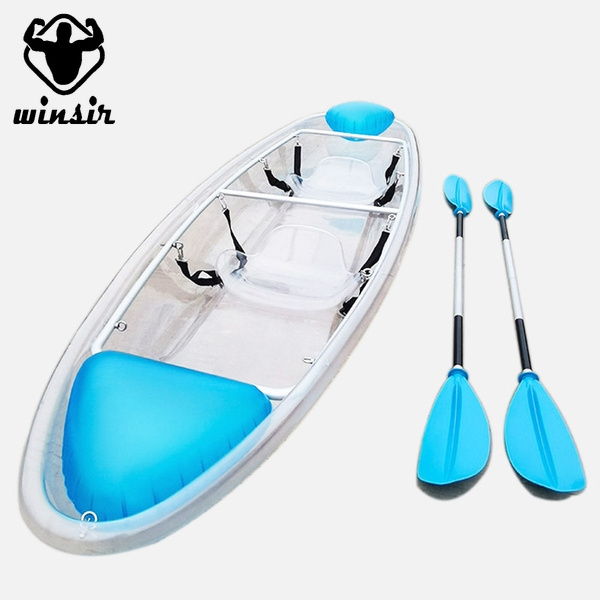 barco transparente Hot Sales Transparent Boat with Paddle PC Glass Bottom Crystal Kayaks Canoe Leisure Transparent Canoe Kayak