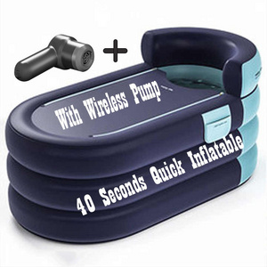 1.4M 1.6M PVC Outdoor Spa Portable Bathtub Foldable Inflatable Hot Cold Plunge Ice Bath Tube with Wireless Electric Air Pump