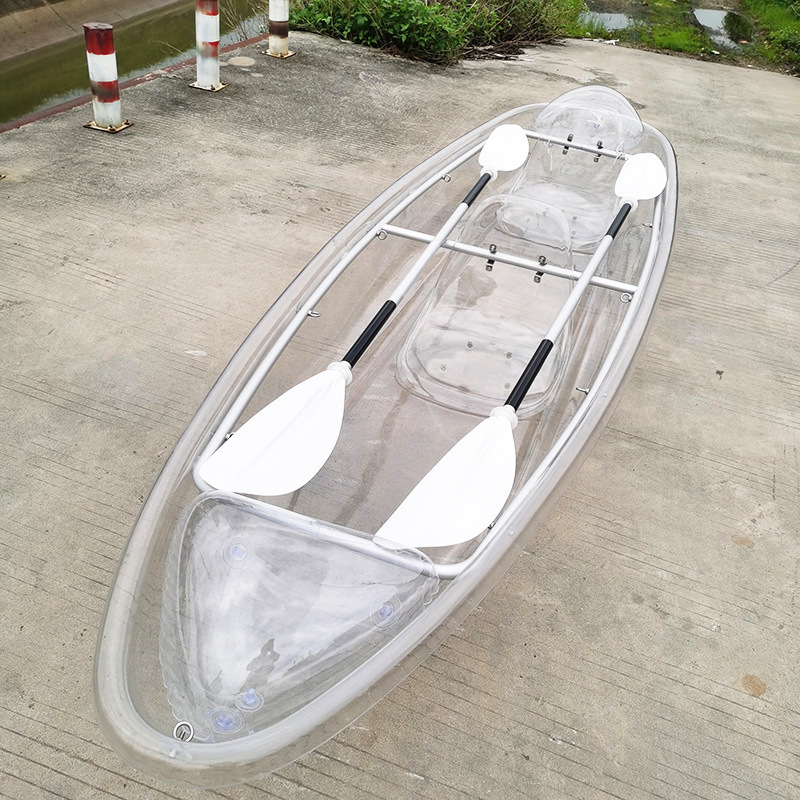 barco transparente Hot Sales Transparent Boat with Paddle PC Glass Bottom Crystal Kayaks Canoe Leisure Transparent Canoe Kayak