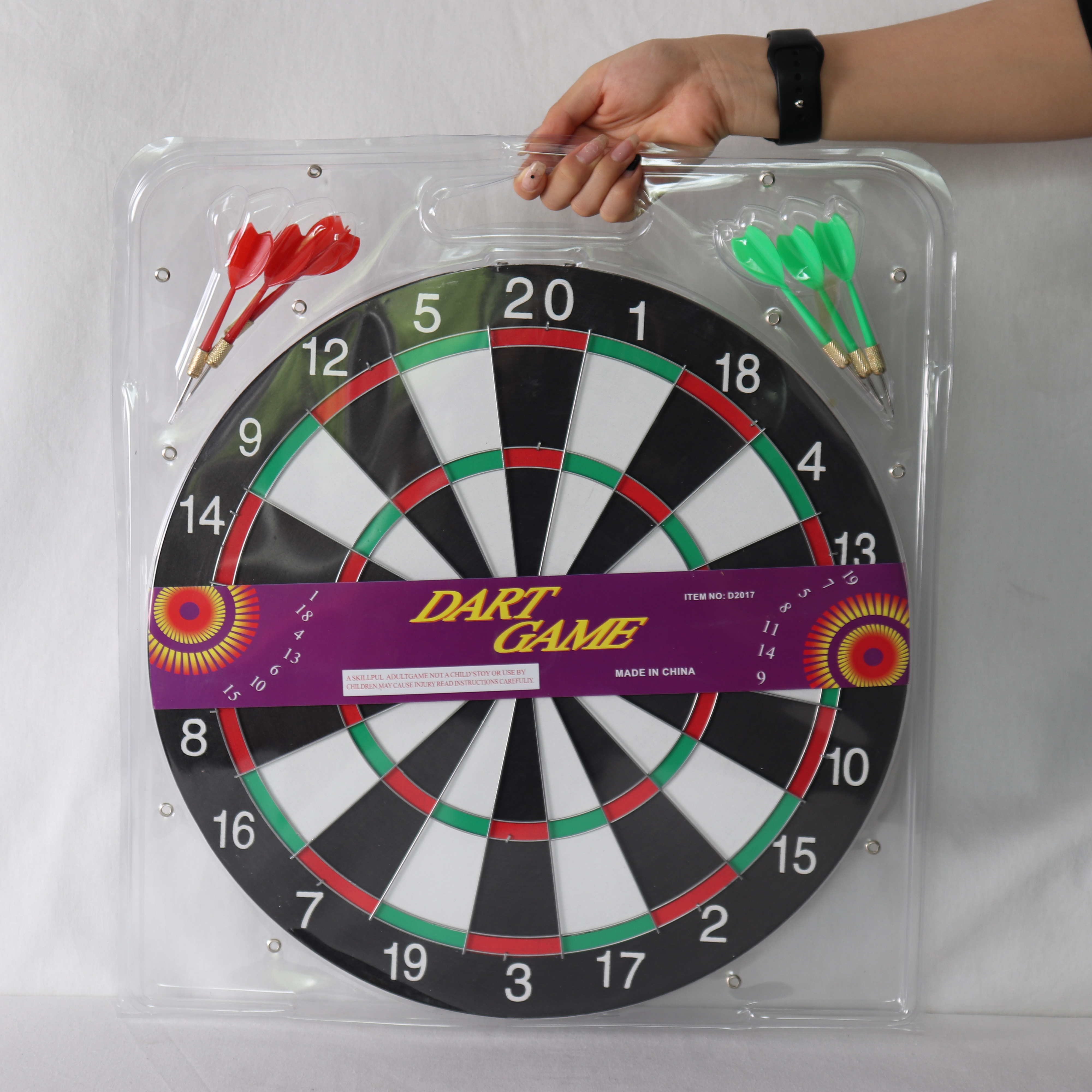 Wholesales Cheap 12 / 15 / 17 Inch Large Big Double Sided Professional Bristle Blade Wire Board Magnetic Dartboard with 6 Darts