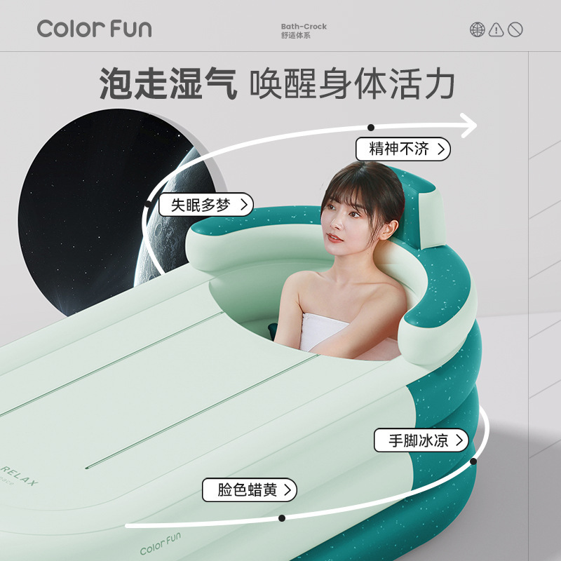 Wholesales PVC Portable Blow Up Spa Cold Plunge Ice Bathtub For Adult Quick Inflatable Foldable Bath Tub with Pillow Headrest