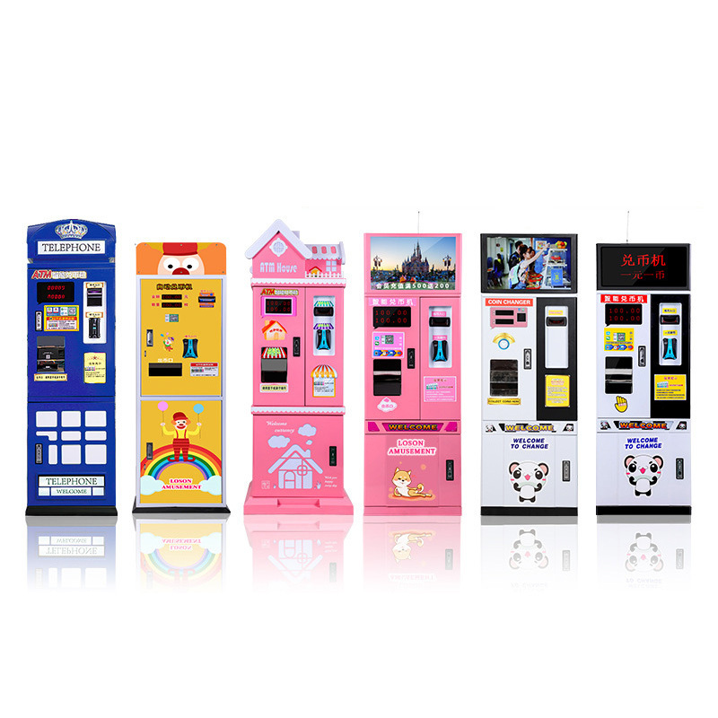 Custom Highly Security Currency Auto ATM Bill Coin Change Exchanger Vending Machine Token Dispenser with Swipe Card System