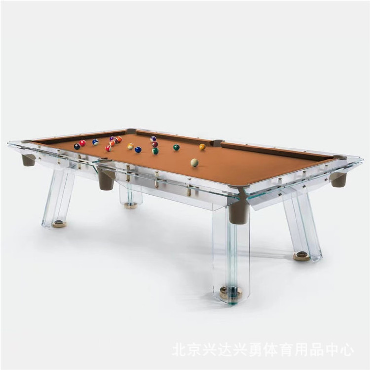 contemporary modern clear 7 ft 8ft 9ft luxury snooker slate billiard accessories 8 ball Glass pool table