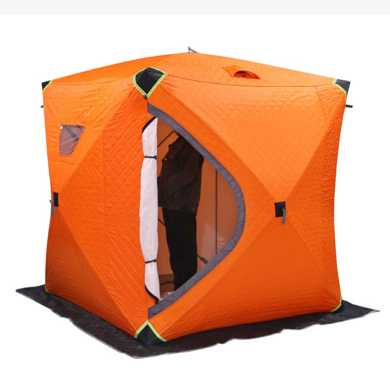 Winter Waterproof Windproof Hub-Style Shelter Beach Cube Camping Tents Portable Pop-Up Ice Fishing Tent Insulated for 4-6 Person