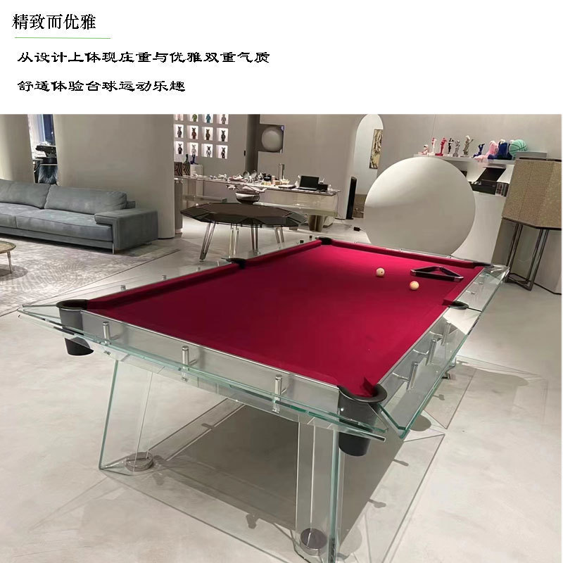 contemporary modern clear 7 ft 8ft 9ft luxury snooker slate billiard accessories 8 ball Glass pool table