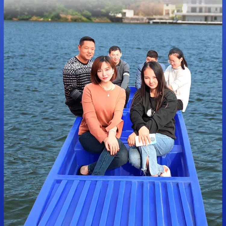 Cheap Breeding 2-12 People PE Vessel Double-layer Thickening 4M Small Plastic Fishing Boats For Sales