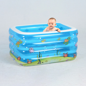 Wholesale paddling pools inflatable swimming kids Square Shape 4 Rings Inflatable Swimming Baby Pool Piscinas Inflables