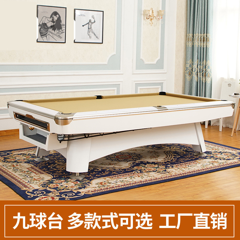 8ft 9ft Marble Top Latest White Commercial Pool Board china 8 ball Professional Snooker and Pool Table With Ball Return