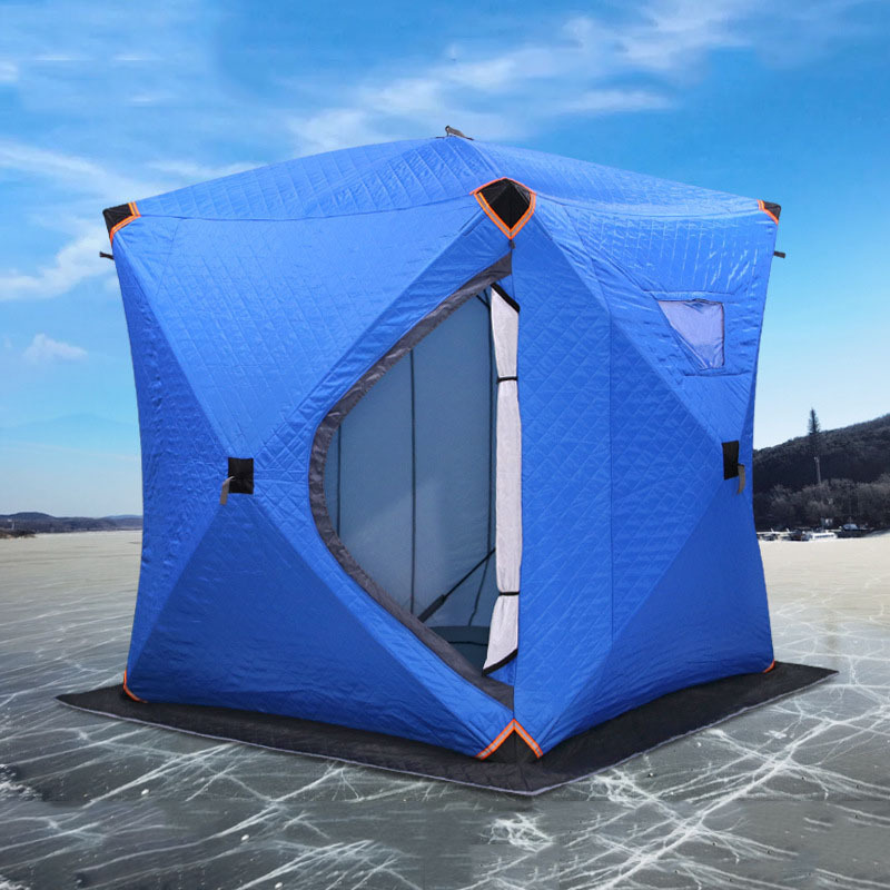 Winter Waterproof Windproof Hub-Style Shelter Beach Cube Camping Tents Portable Pop-Up Ice Fishing Tent Insulated for 4-6 Person