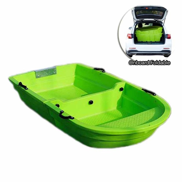 Customized 2.2m Aquaculture Folding Vessel Two Sections Fold-up Plastic Polyethylene Fish Boats Onboard Foldable Fishing