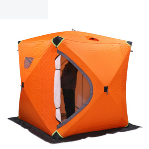 Winter Waterproof Windproof Hub-Style Shelter Beach Cube Camping Tents Portable Pop-Up Ice Fishing Tent Insulated for 4-6 Person