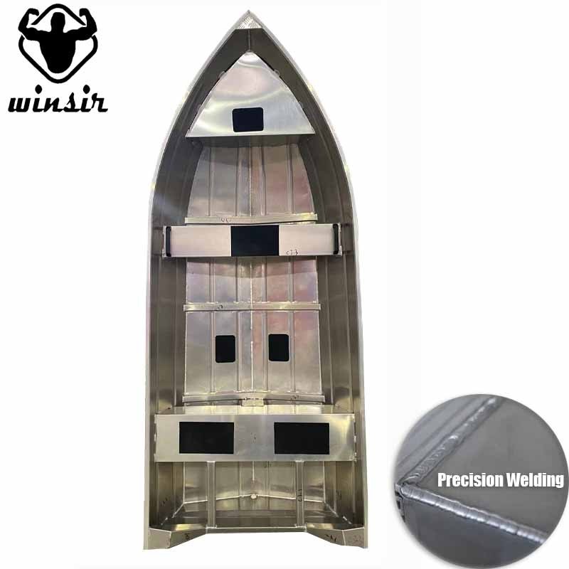 12 Foot Small Boat Deep V Hull Kit Set Sport Yacht for River Racing Lake Bass Jon Vessel Fully Welded Aluminum Fishing Boat