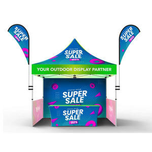 Custom Logo 50mm Folding Advertising Waterproof Outdoor Popup Commerical  Concession Aluminum Frame Exhibition Trade Show Tent