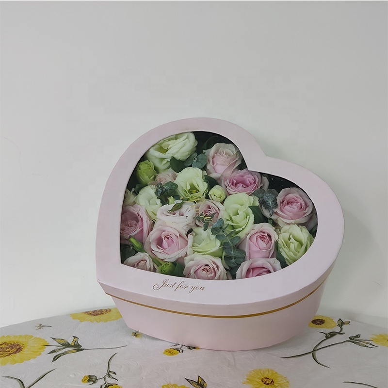 new arrival of simple elegant pink heart shaped wedding favor saint valentine flower heart gift paper boxes for women