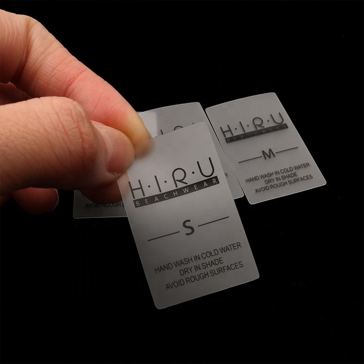 Guangzhou Clothing Label Maker Wholesale Custom Silk Screen Printing Wash Instruction TPU Care Size Labels for Swimwear