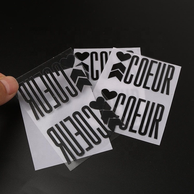 Fashion Iron on Labels Custom Printing 3D Brand Logo Silicone Rubber Heat Seal Transfer Stickers for Hats