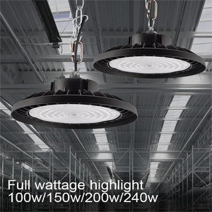 Commercial Die-Casting Aluminum LED Hook Hanging Tyle Warehouse Garage Lamp LED Waterproof 100w 150w 200w UFO High Bay Light