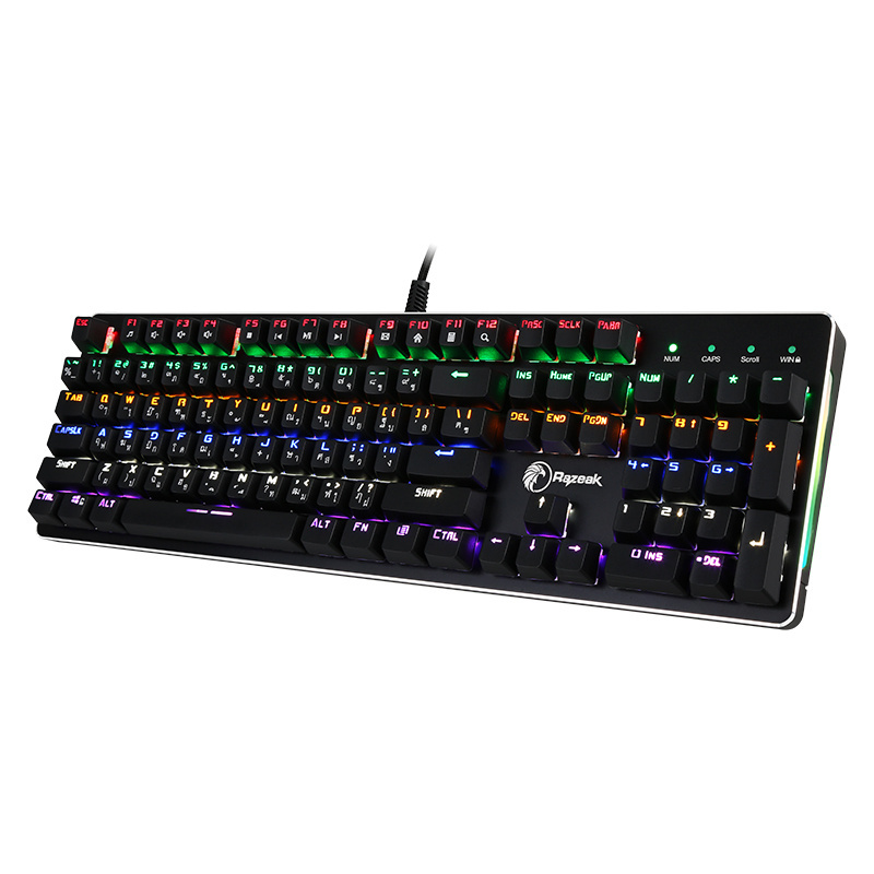 100% Quality Guaranteed LED Backlit Wired RGB Fully Programmable Mechanical Gaming Keyboard with Blue Switches for Desktop PC