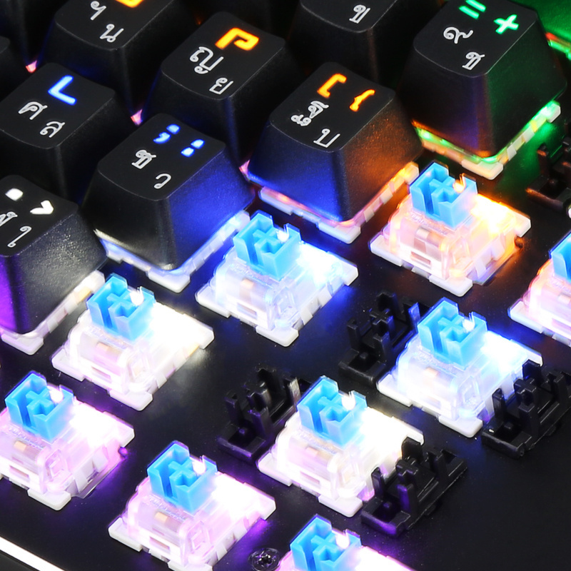 100% Quality Guaranteed LED Backlit Wired RGB Fully Programmable Mechanical Gaming Keyboard with Blue Switches for Desktop PC