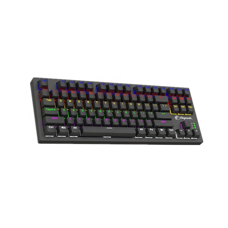 87 Key Rainbow Light Effect Mechanical Game Keyboard with Classic Magnetic Keyboard Cover