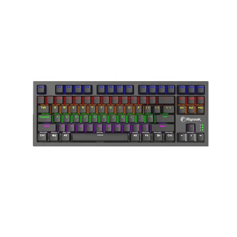 87 Key Rainbow Light Effect Mechanical Game Keyboard with Classic Magnetic Keyboard Cover