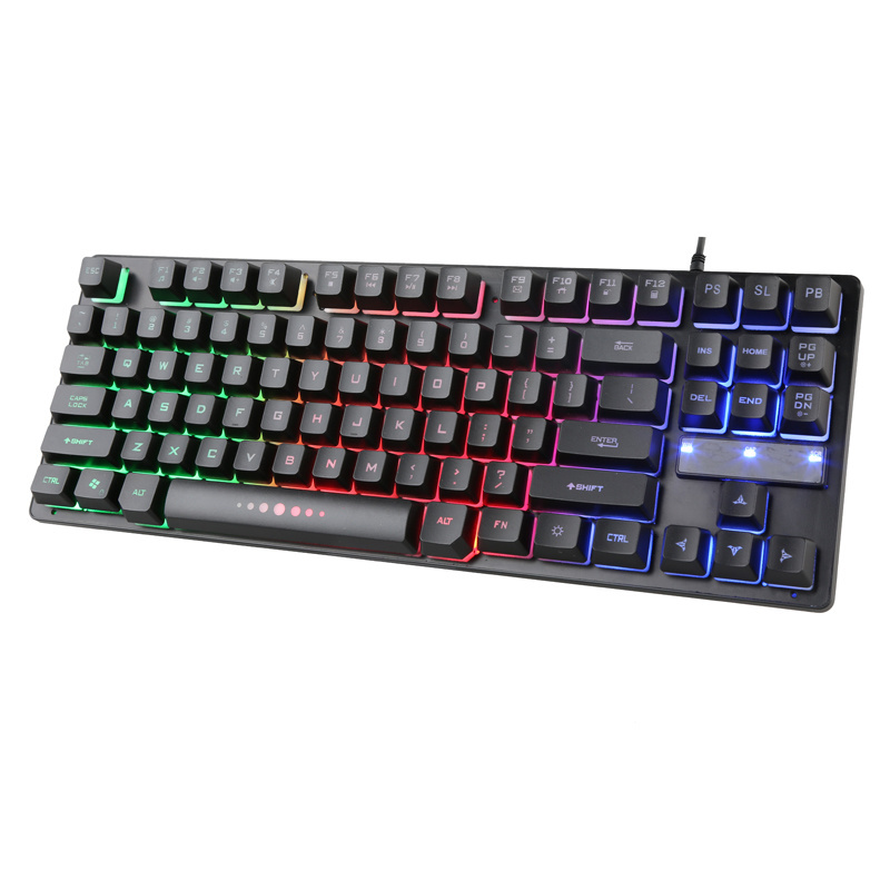 87 Keys Colorful RGB LED Backlit  Gaming Keyboard