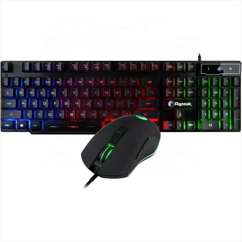 2022 Hot-sales Razeak Brand 2 in 1 Gaming Keyboard and Mouse Combo for Computer