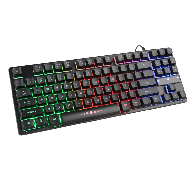 87 Keys Colorful RGB LED Backlit  Gaming Keyboard