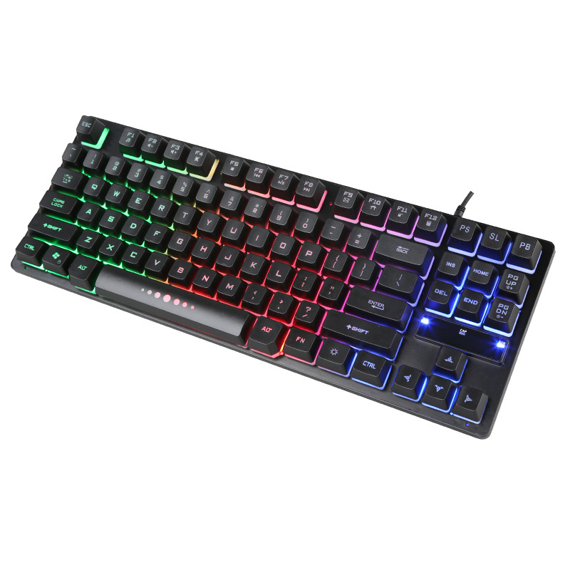 87 Keys Colorful RGB LED Backlit  Gaming Keyboard