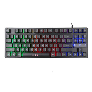 87 Keys Colorful RGB LED Backlit  Gaming Keyboard