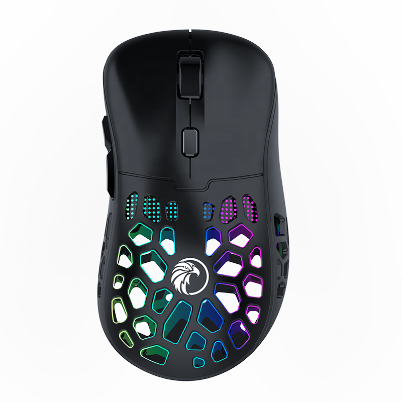 2023 New Trending Computer PixArt Optical Sensor Lightweight Honeycomb Shell 12000 DPI 6 Buttons RGB Wireless Gaming PC Mouse